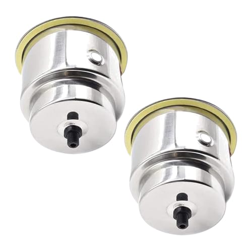 Red LED Light Cup Holder with Drain Stainless Steel Pack of 2 P10872