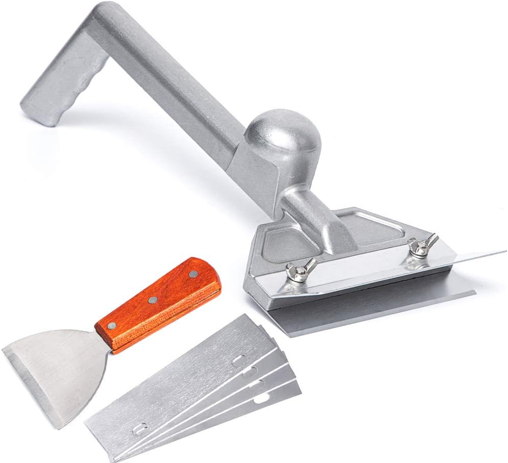 Aluminum Die-Cast Grill Scraper Set with 4 Replacement Blades X655