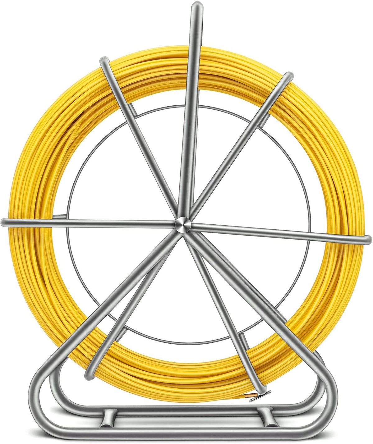 Fiberglass Fish Tape Reel Duct Rodder with Cage and Wheel Stand Z565831