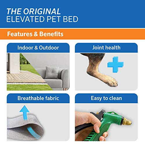 Elevated Dog Bed with Cooling Fabric, Grey, Small M6344
