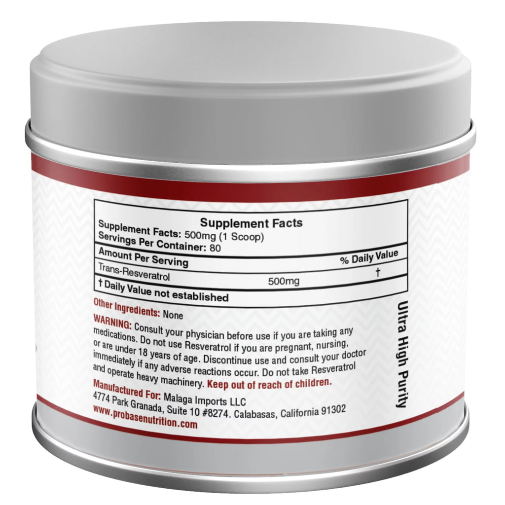 Micronized Trans-Resveratrol Powder 1000mg 40g J88481