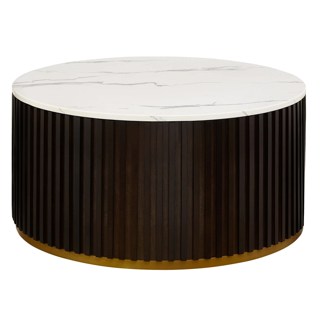 Round Coffee Table with Storage, Black O8710