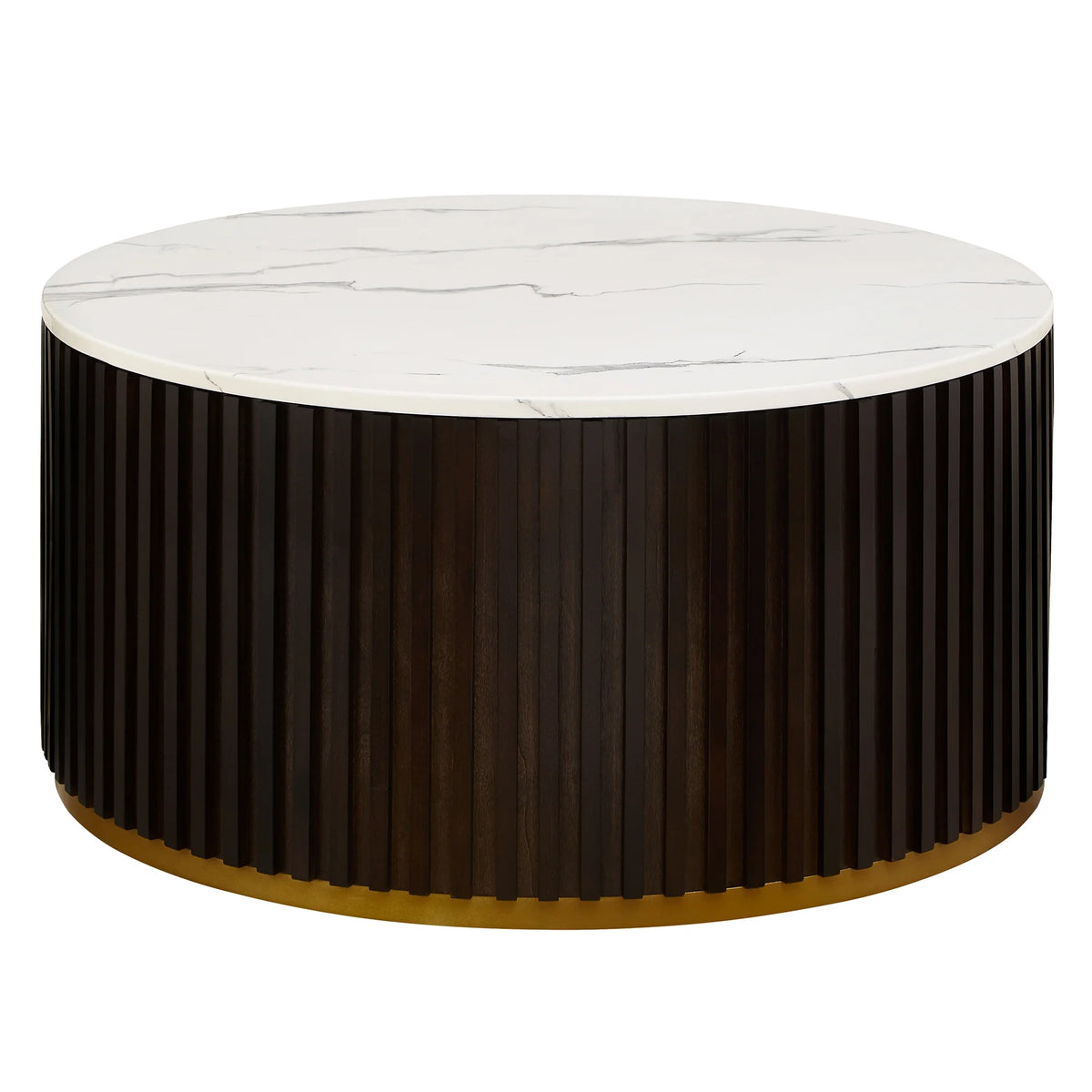 Round Coffee Table with Storage, Black O8710