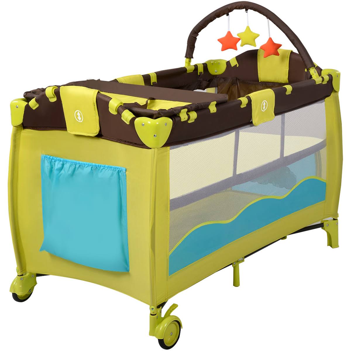 Green Baby Crib Playpen Playard D846