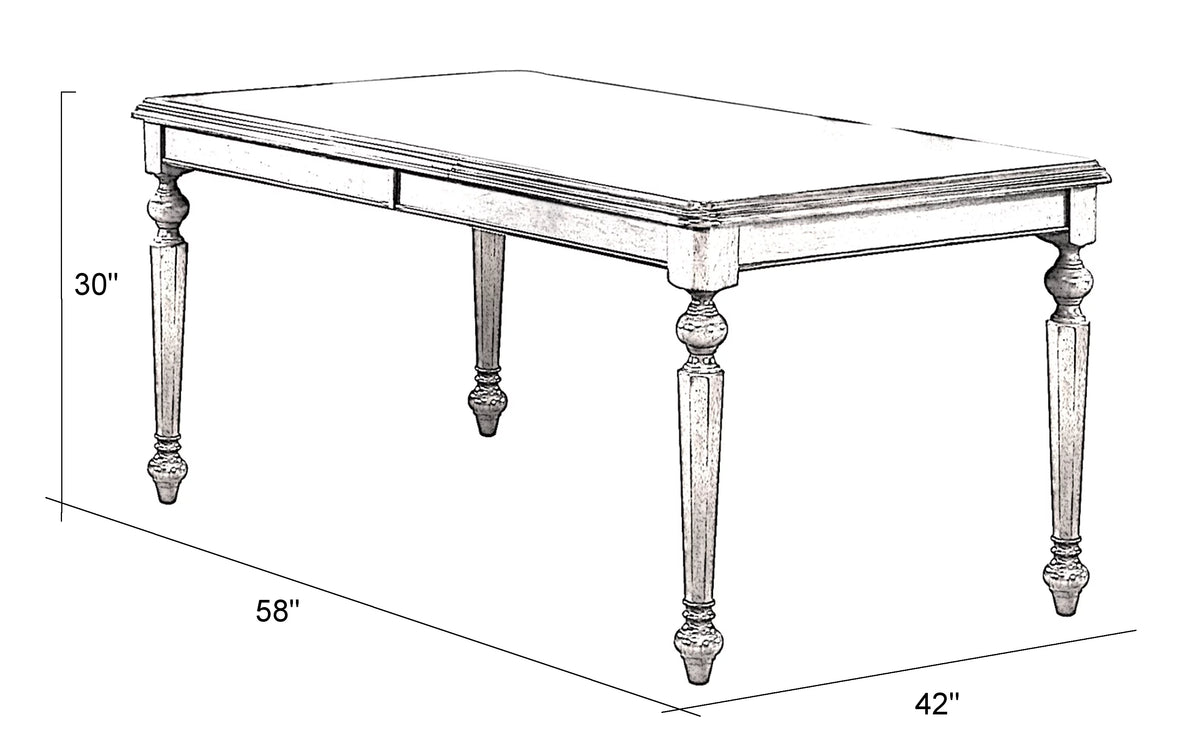 Antique White and Brown Rectangular Dining Table T95308