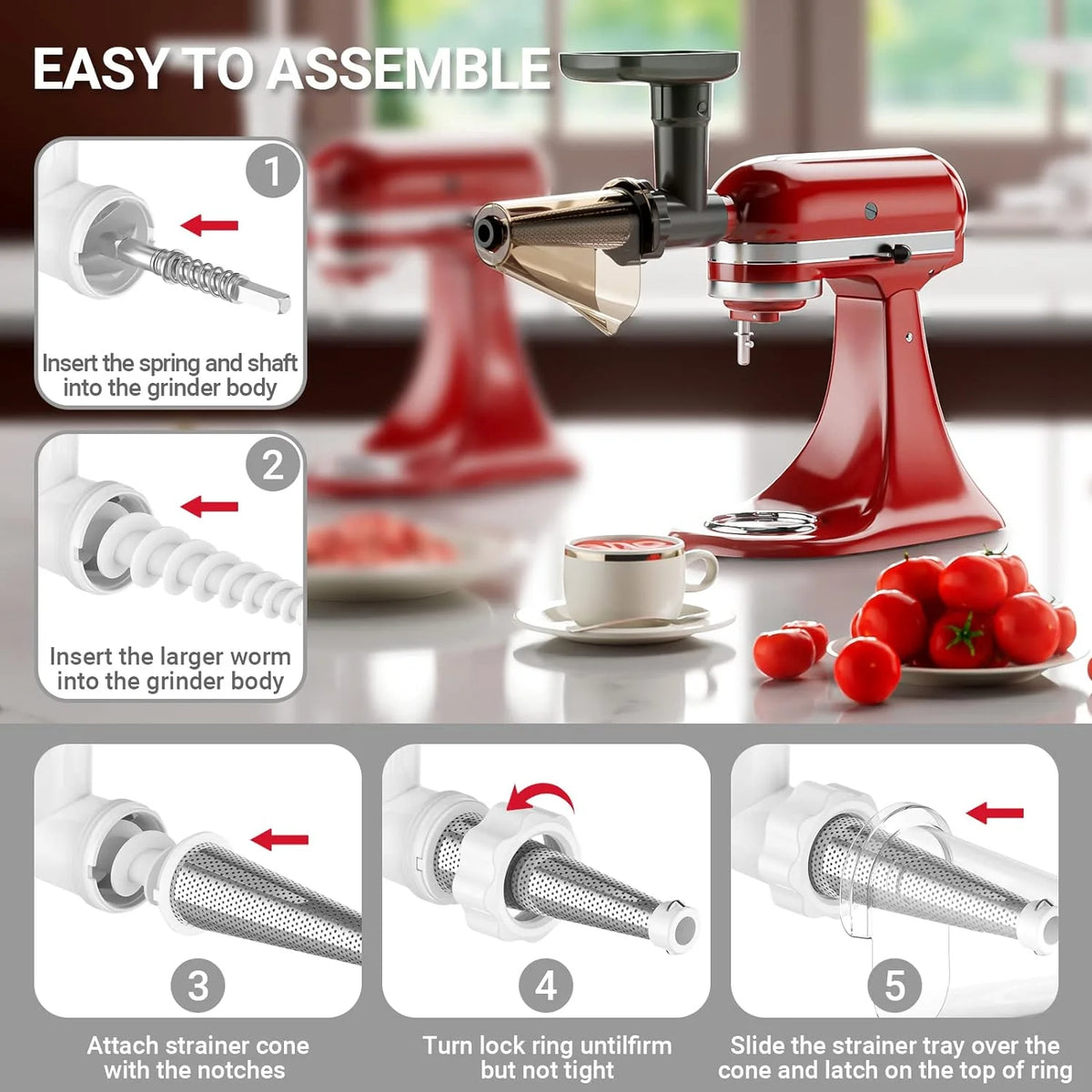Juicer Attachment with Meat Grinder Accessories Set for Stand Mixer B268