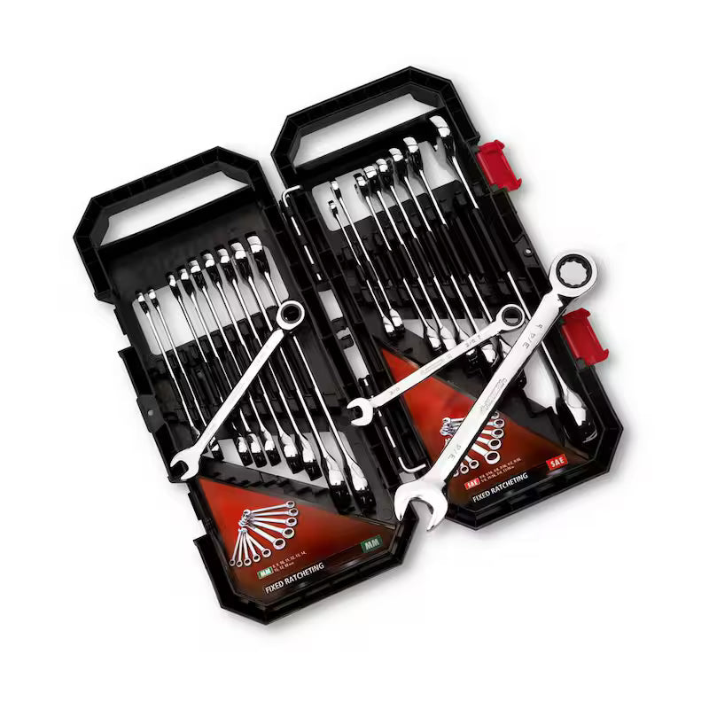 20-Piece SAE/MM Ratcheting Combination Wrench Set I437659
