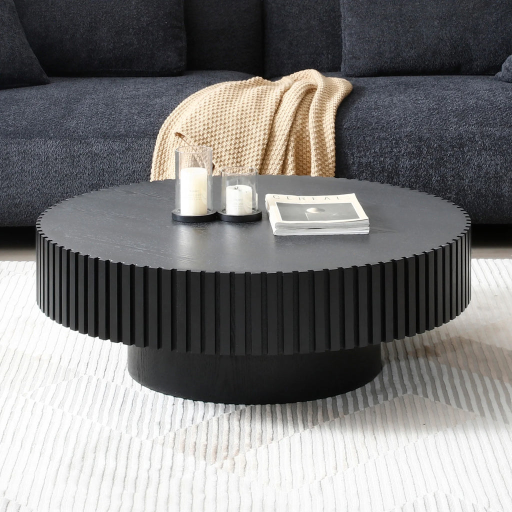 Black MDF Round Coffee Table M43614
