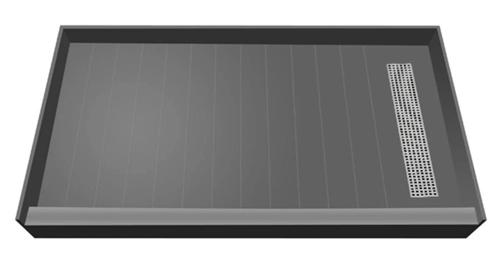 Brushed Ni Rectangular Shower Base with Right Drain Y988106