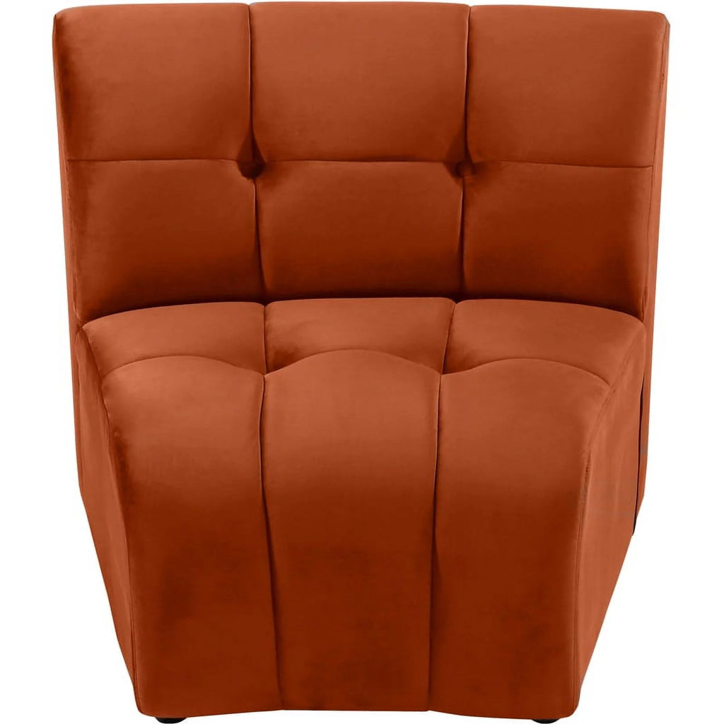 Cognac Velvet Upholstered Modular Chair S86466