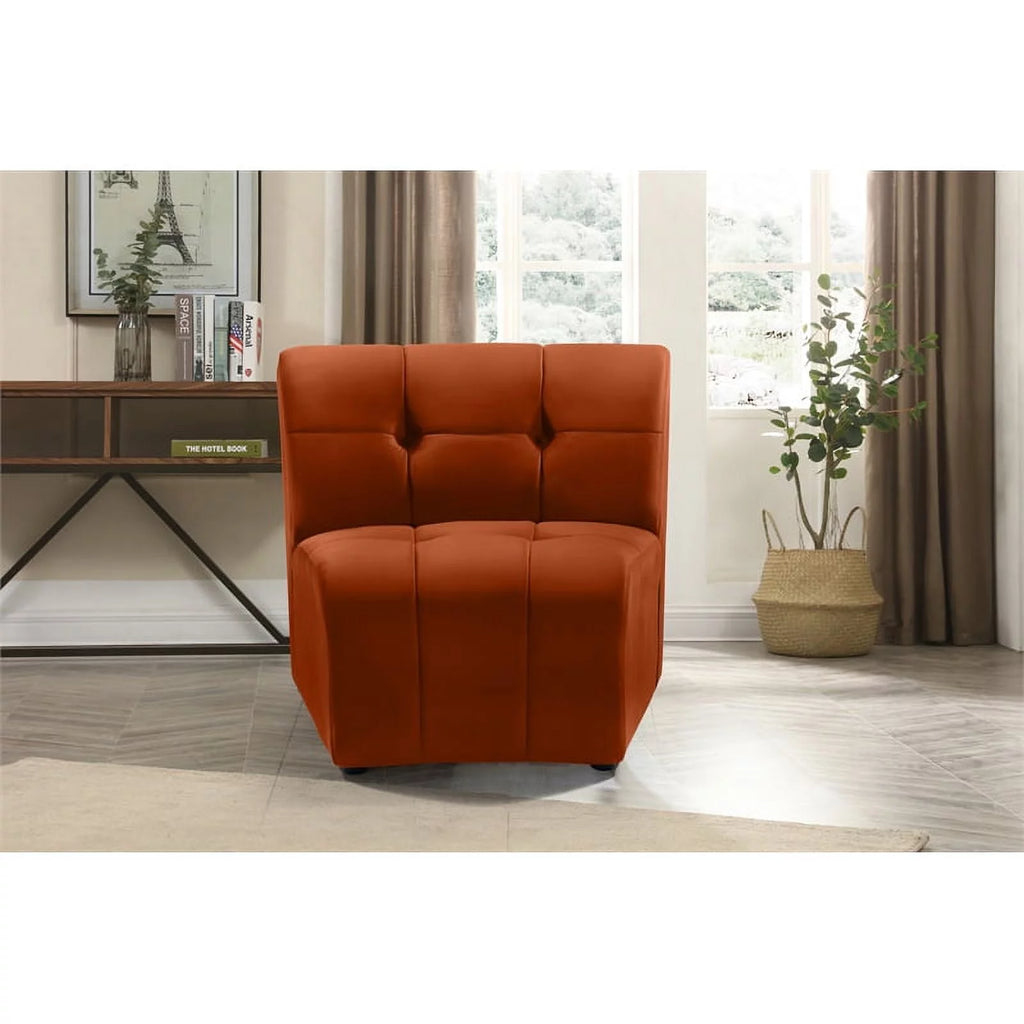 Cognac Velvet Upholstered Modular Chair S86466