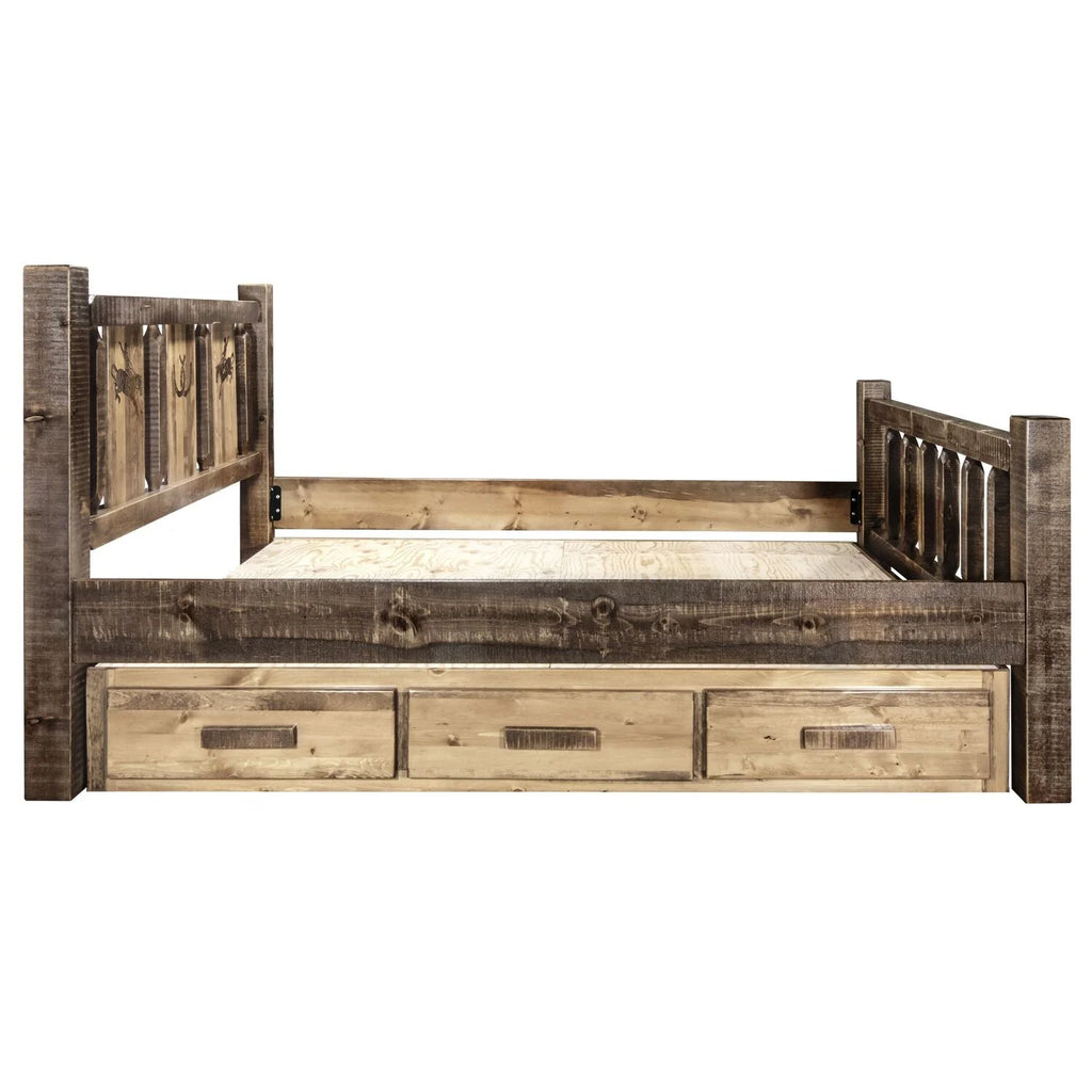 Brown Wood Twin Storage Bed K64561