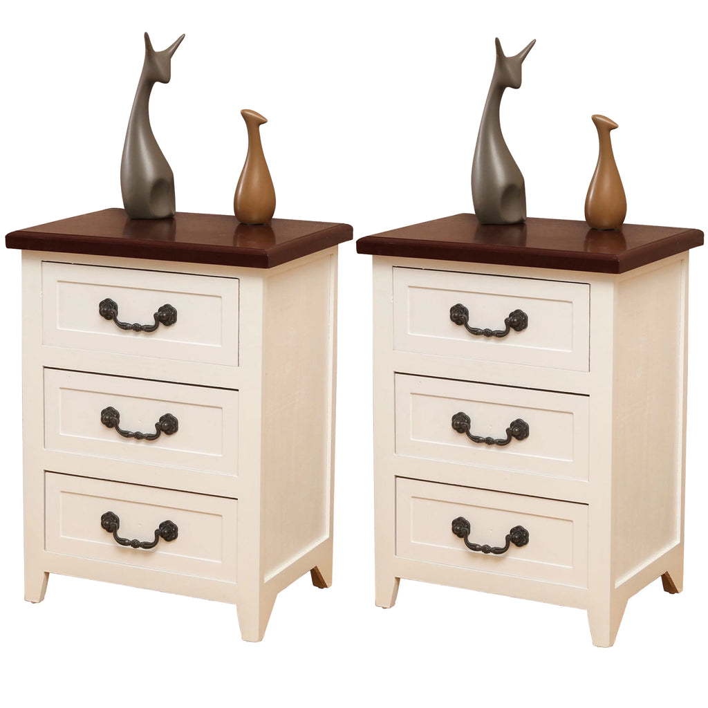 White Wood Nightstand Z925768