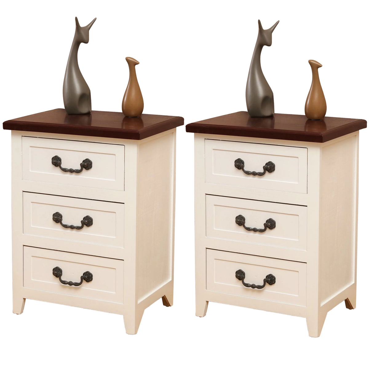 White Wood Nightstand Z925768