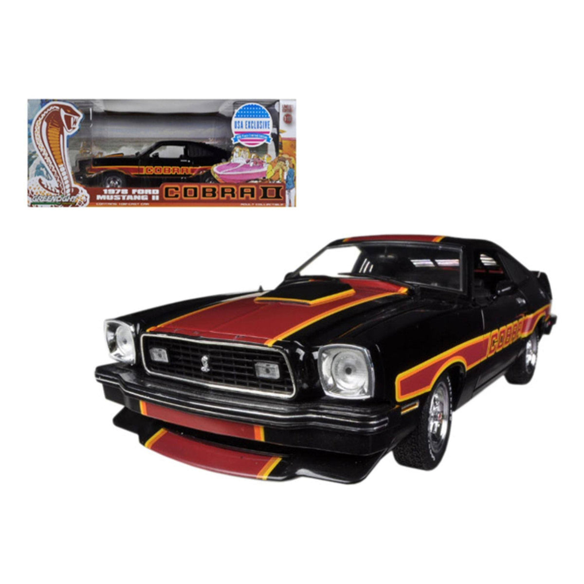1978 Ford Mustang Cobra II Black 1/18 Diecast Car Model E852
