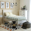 White Twin Platform Bed with Memory Foam Mattress K507310