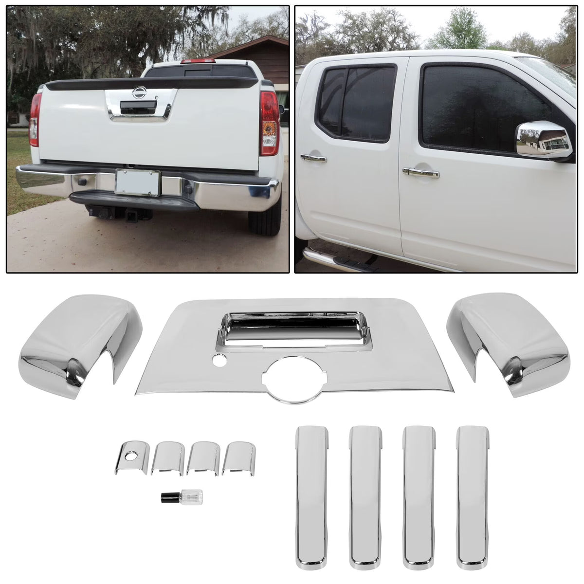 Chrome Mirror Cover Door Handle Tailgate Cover for Nissan Frontier K136309