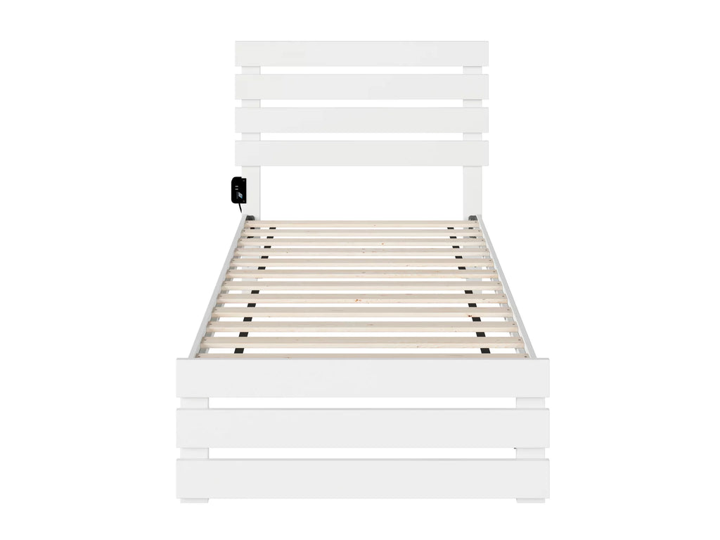 Twin Bed with Footboard in White D457