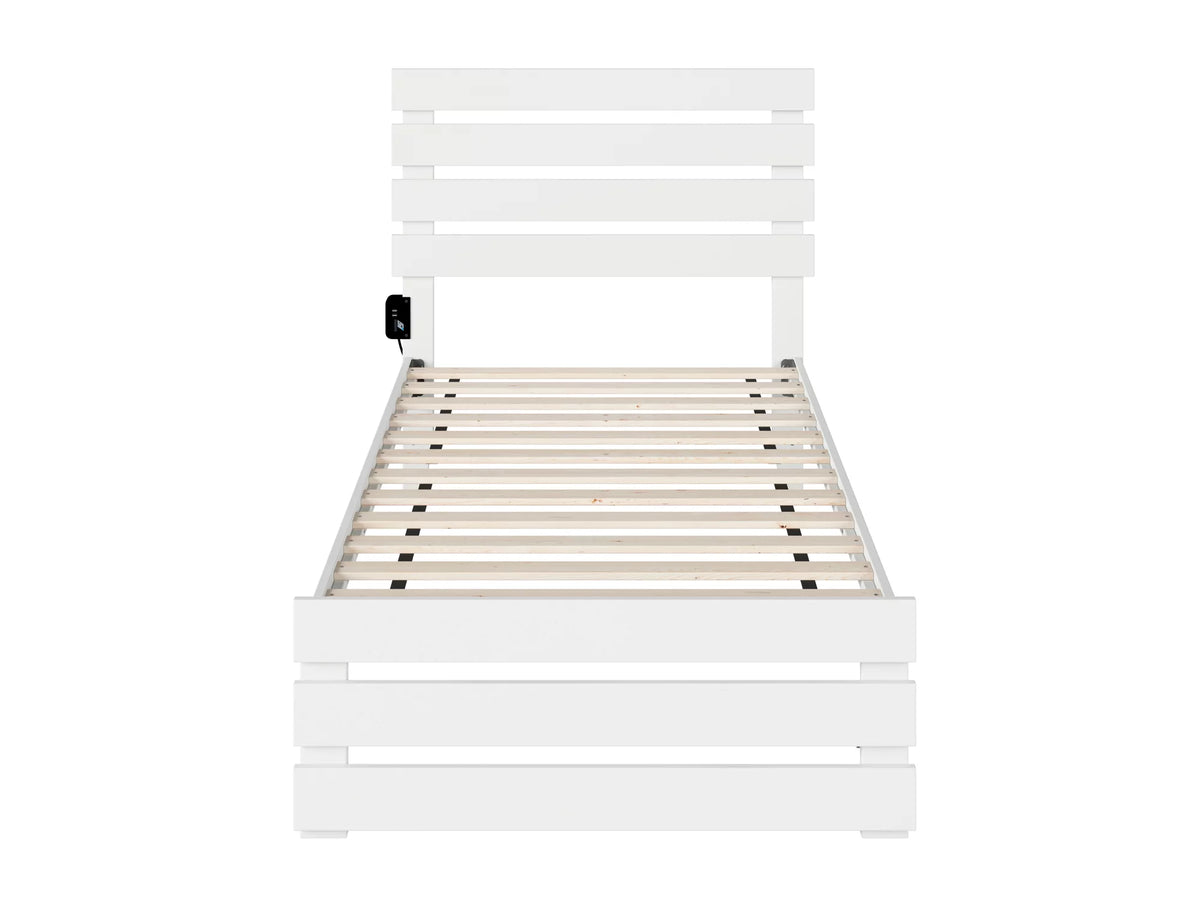 Twin Bed with Footboard in White D457