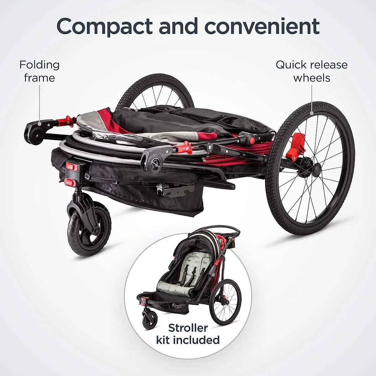 Red Black Child Bicycle Trailer U44492