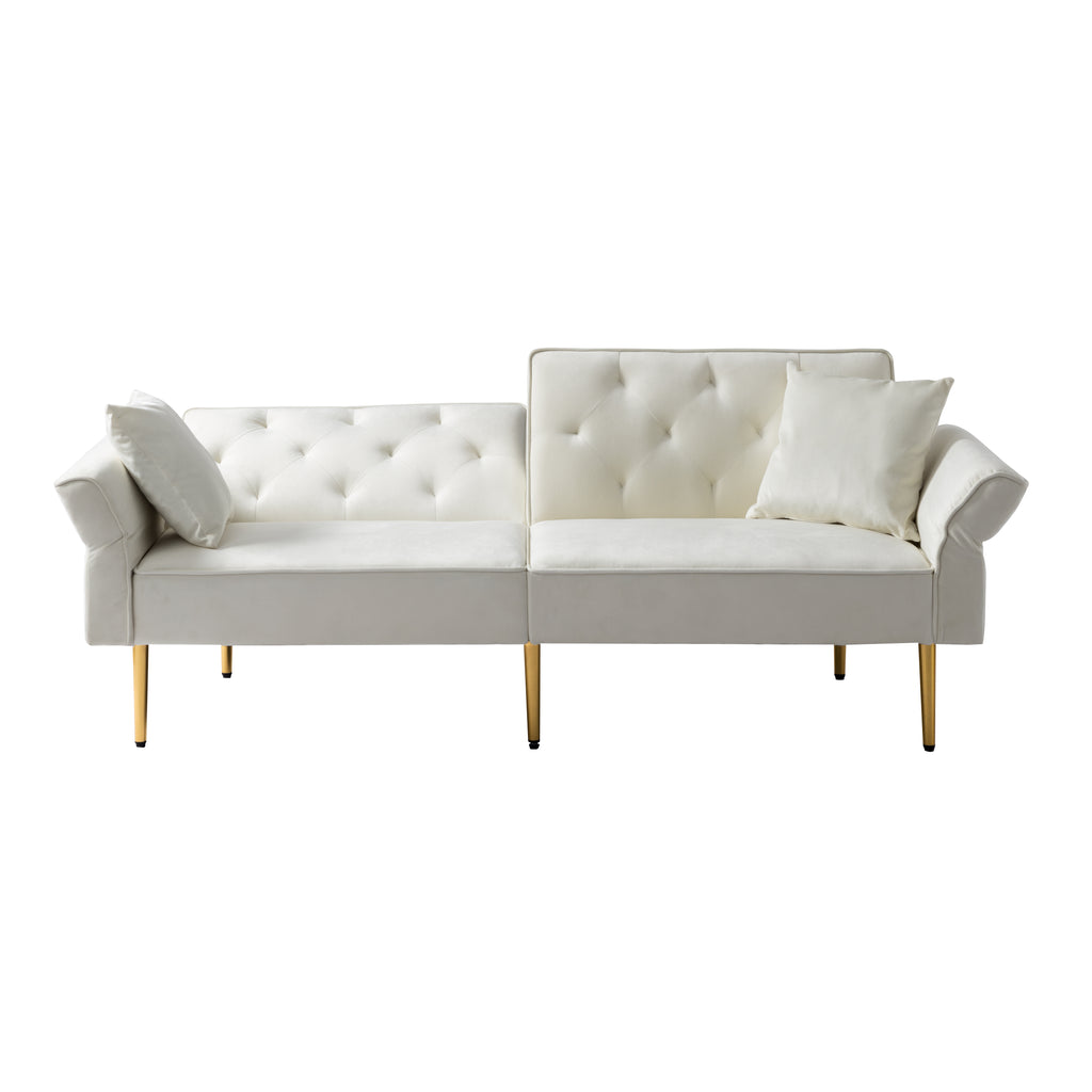 Velvet Futon Sofa Bed with 3 Adjustable Positions N235084