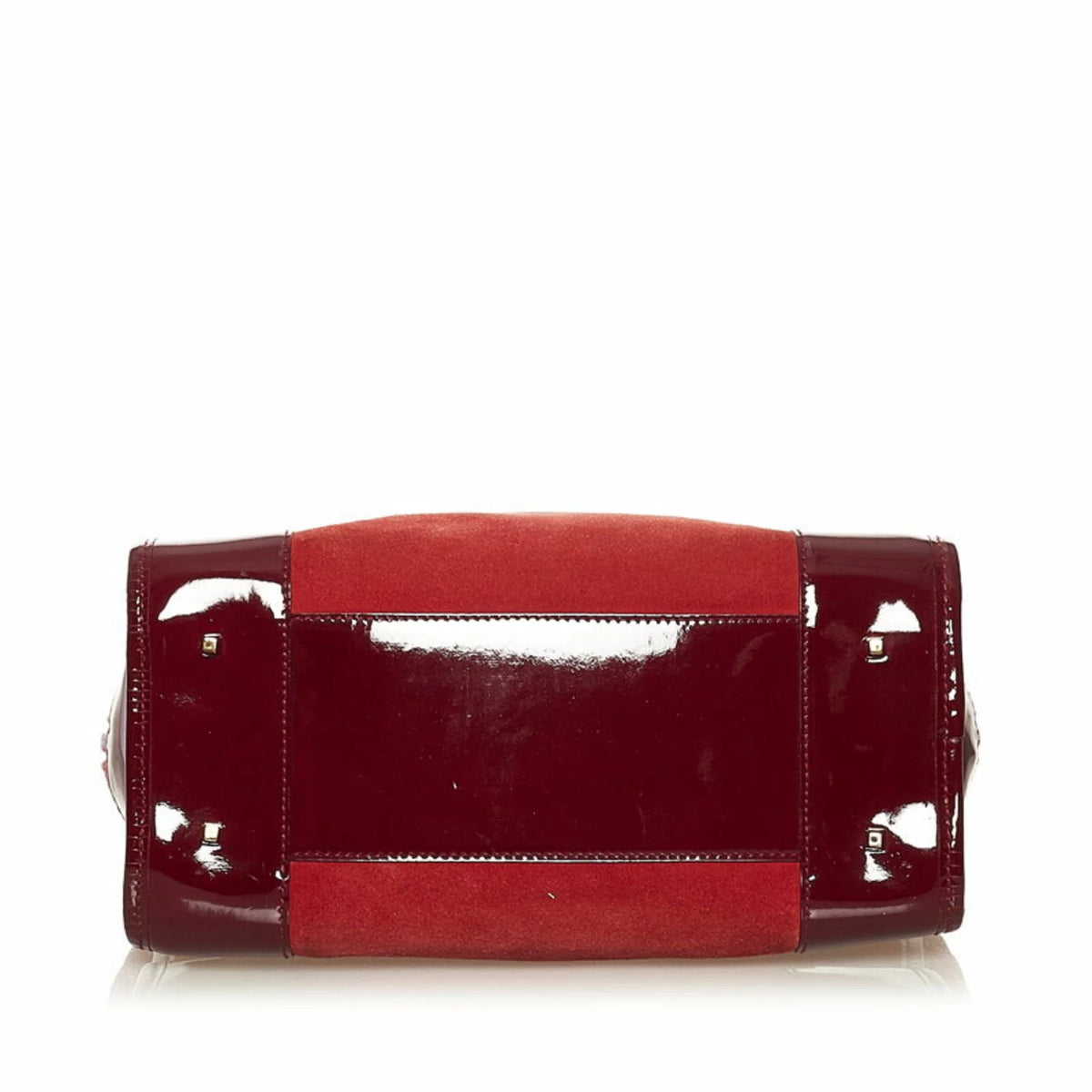 Red Suede Enamel Handbag L7090