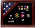 American Corner Flag and Medal Display Case Z4313