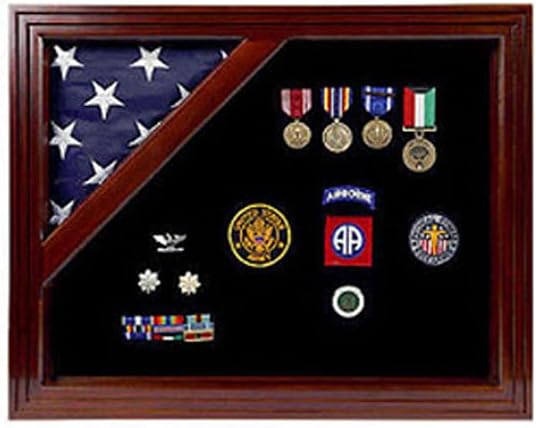 American Corner Flag and Medal Display Case Z4313