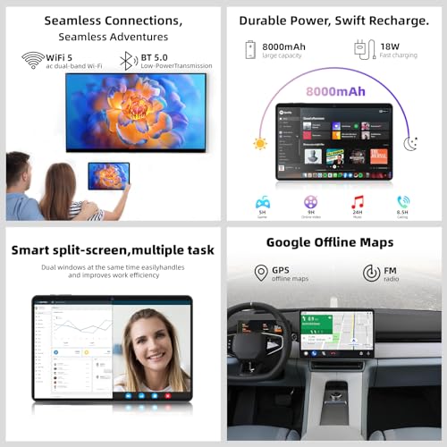 Gray 10.1 inch Android 14 Tablet 64GB+10GB Octa-Core WiFi G116432