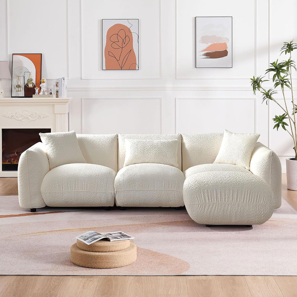 Beige Sectional Sofa with Moveable Ottoman N76054