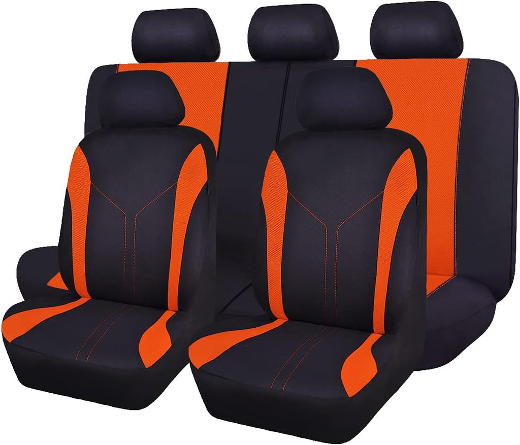 Black Pink Polyester Car Seat Covers N343174