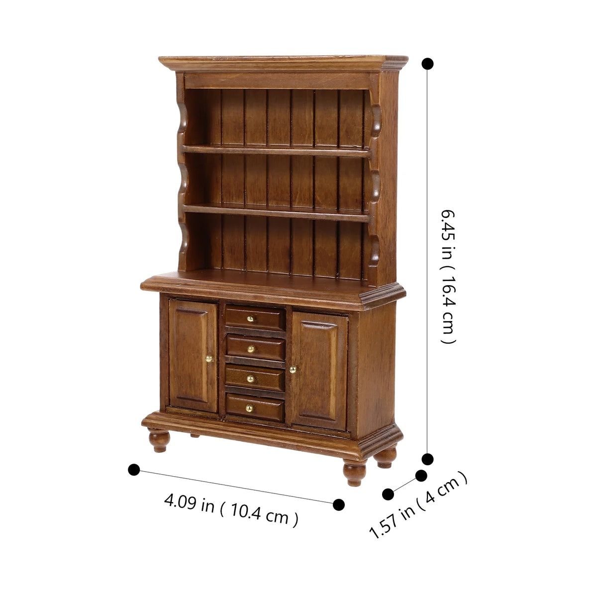 Walnut Color Wooden Dollhouse Miniature Bookcase B191198