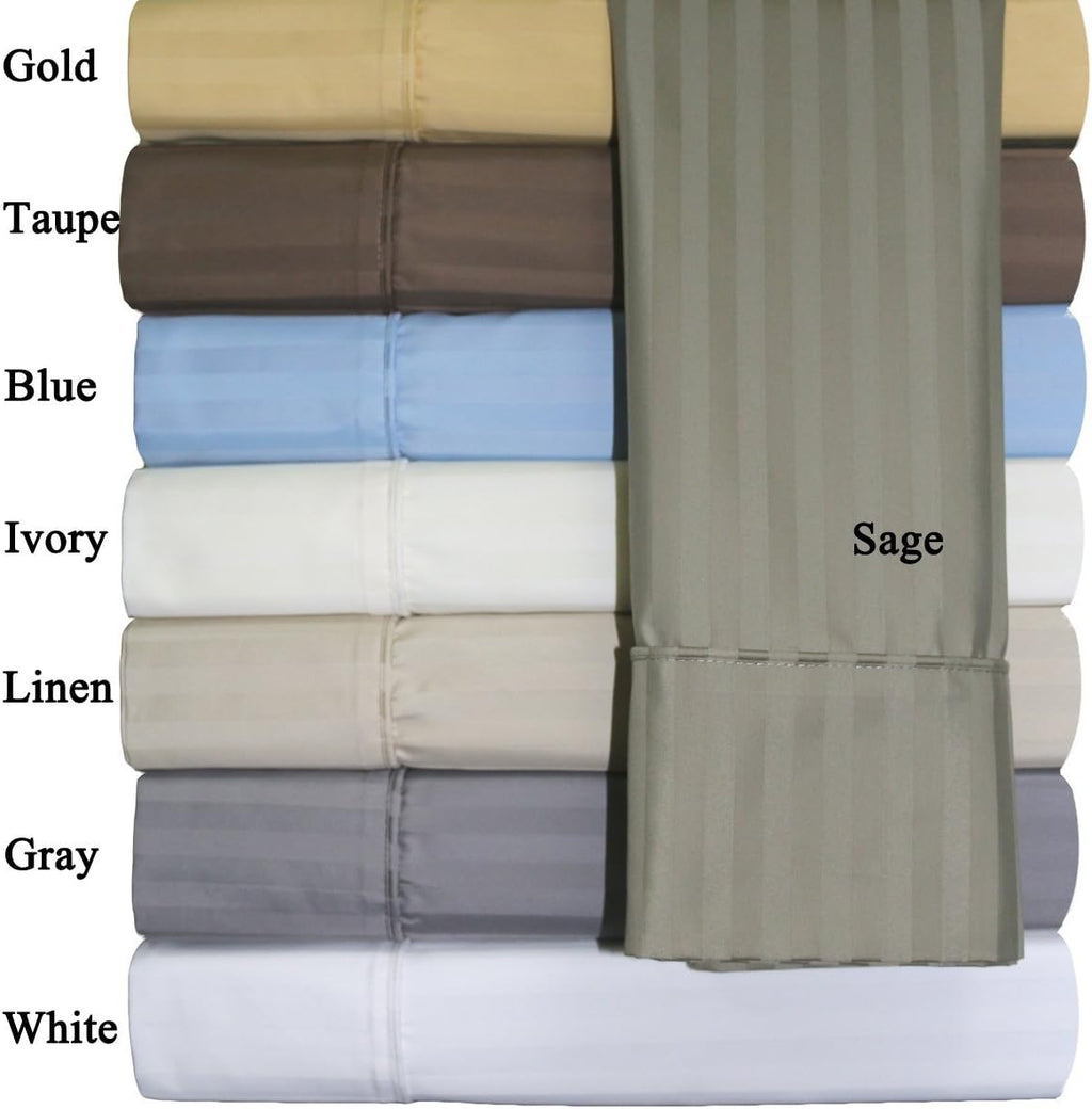 White 4 Piece Cotton Blend Sateen Bed Sheets, Cal King I681657