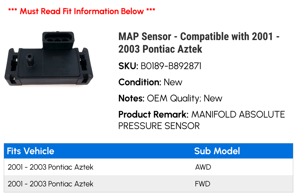 MAP Sensor X547