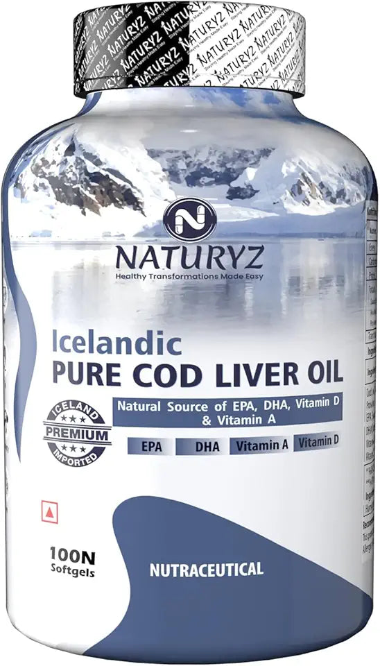 Icelandic COD Liver Oil Capsules with Omega 3, 100 Count F175