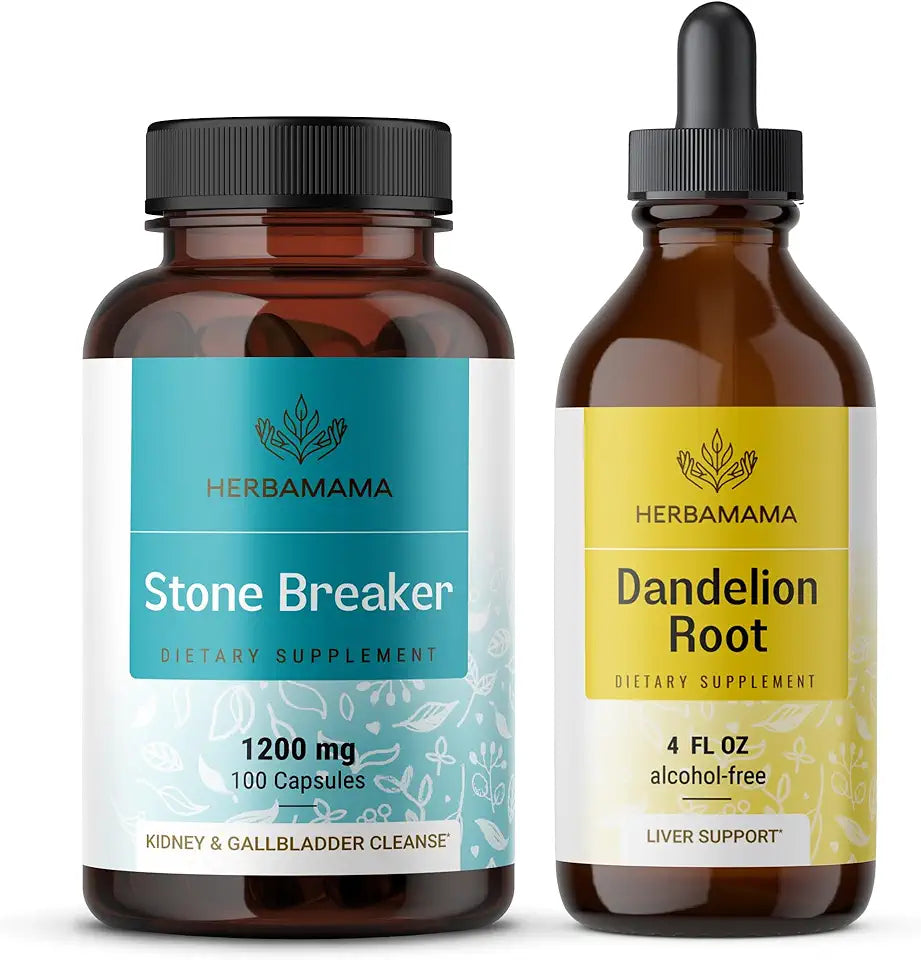 1200mg Chanca Piedra Capsules & Dandelion Root Drops 4 Fl Oz Vegan 2 Pack B8405