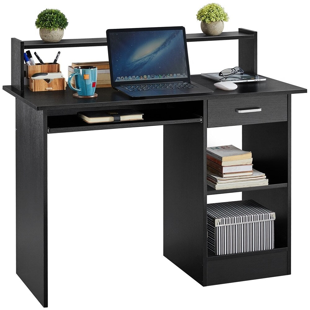Black Computer Desk with Keyboard Tray H134