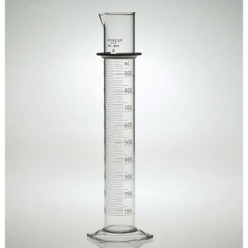 Glass 100ml Graduated Double Metric Scale Cylinder X76395