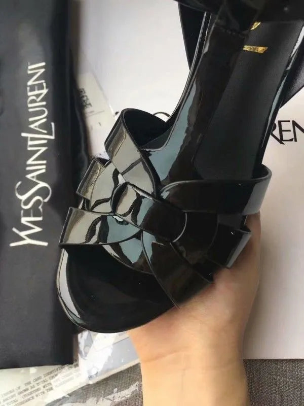 Black Patent Leather Sandals O4415
