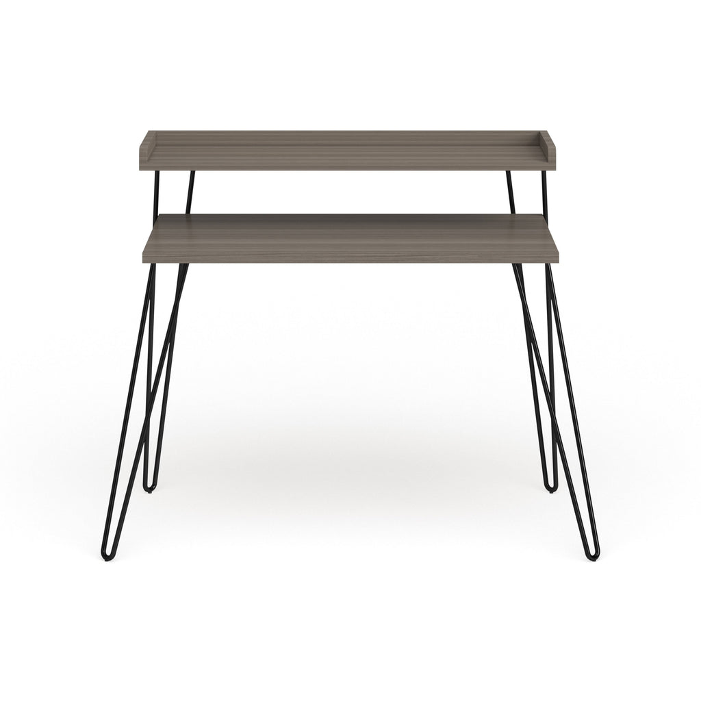 Sonoma Oak Gunmetal Grey Desk with Riser S16440