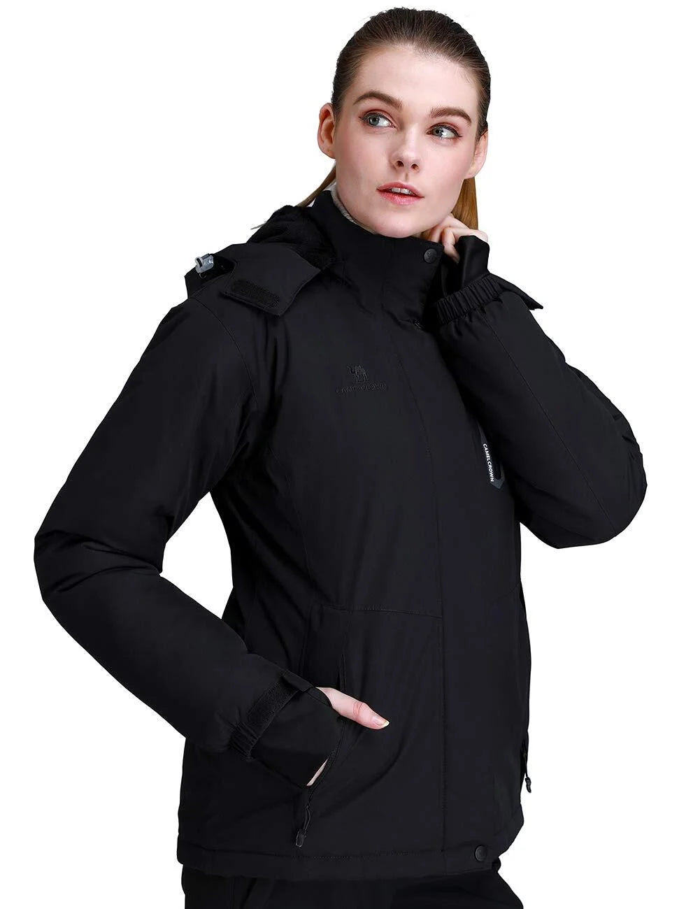 Waterproof Ski Jacket with Detachable Hood H1242
