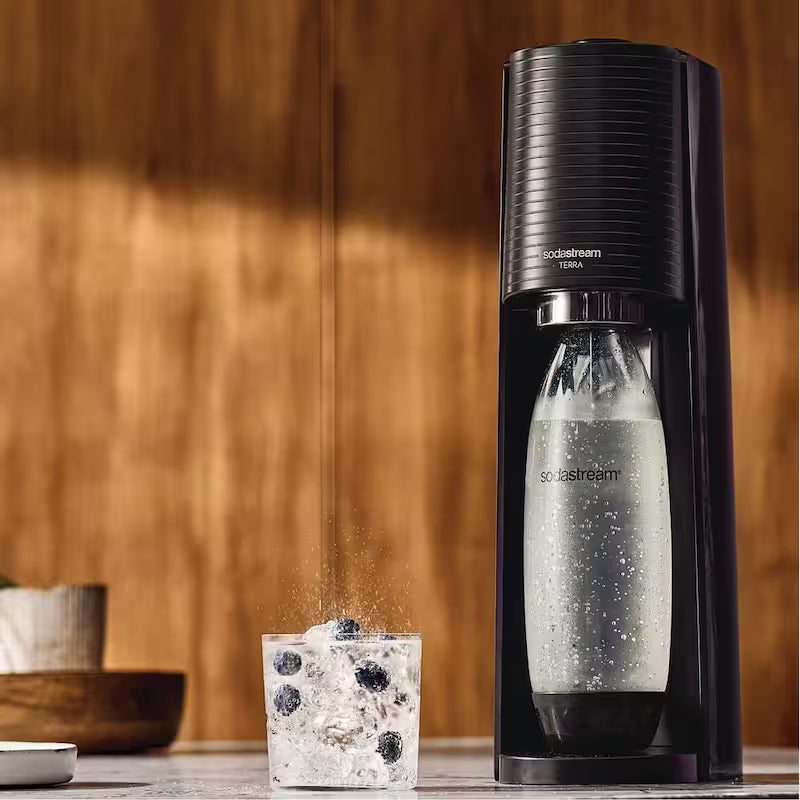 Black Soda Machine and Sparkling Water Maker Kit T482