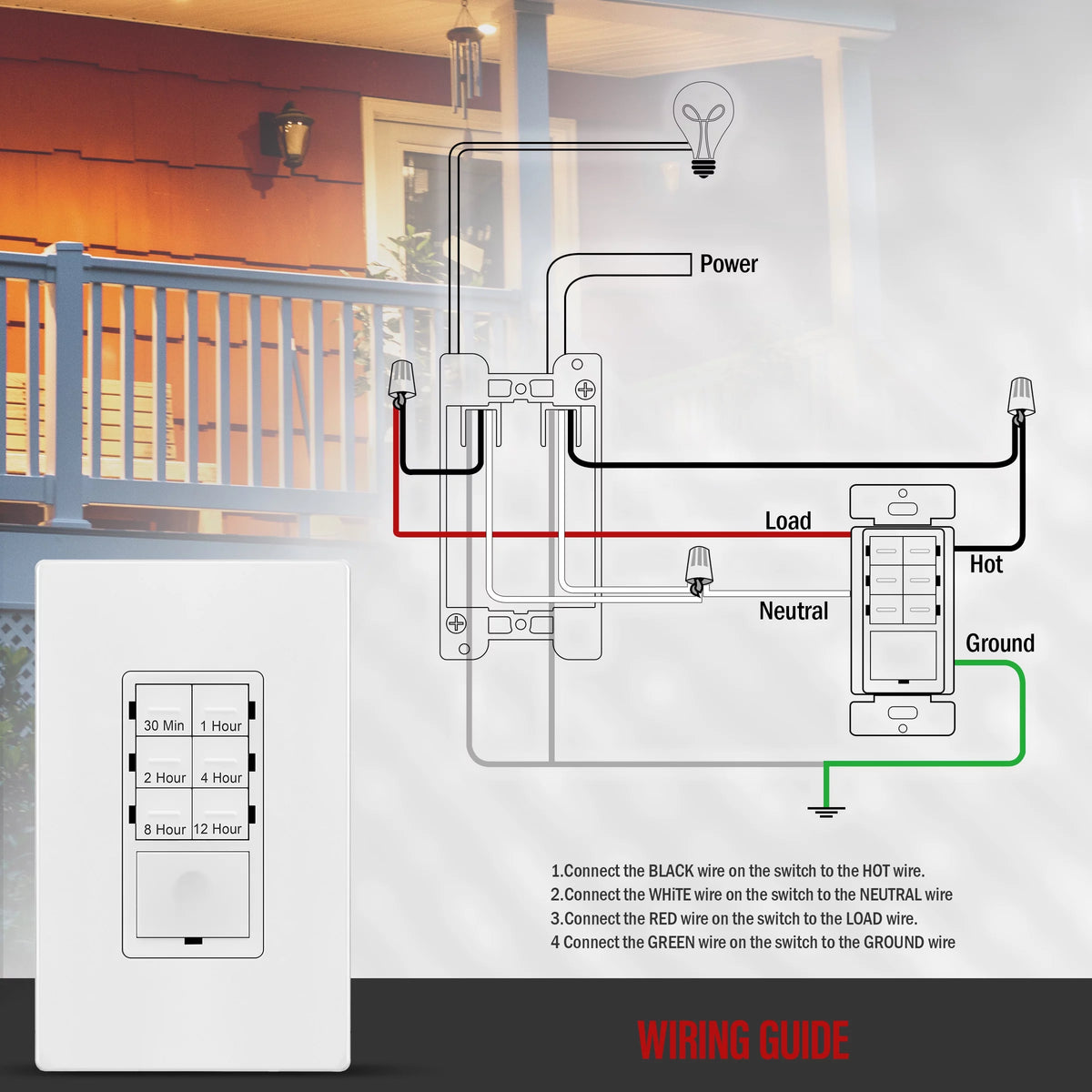 White 12 Hour Timer Switch H2900