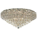 10 Light Chrome Flush Mount Clear Crystal H7991