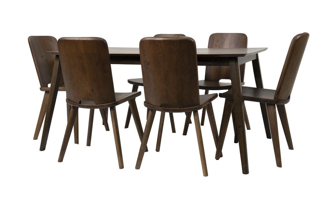 7-Piece Solid Wood Dining Table and 6 Chairs G114