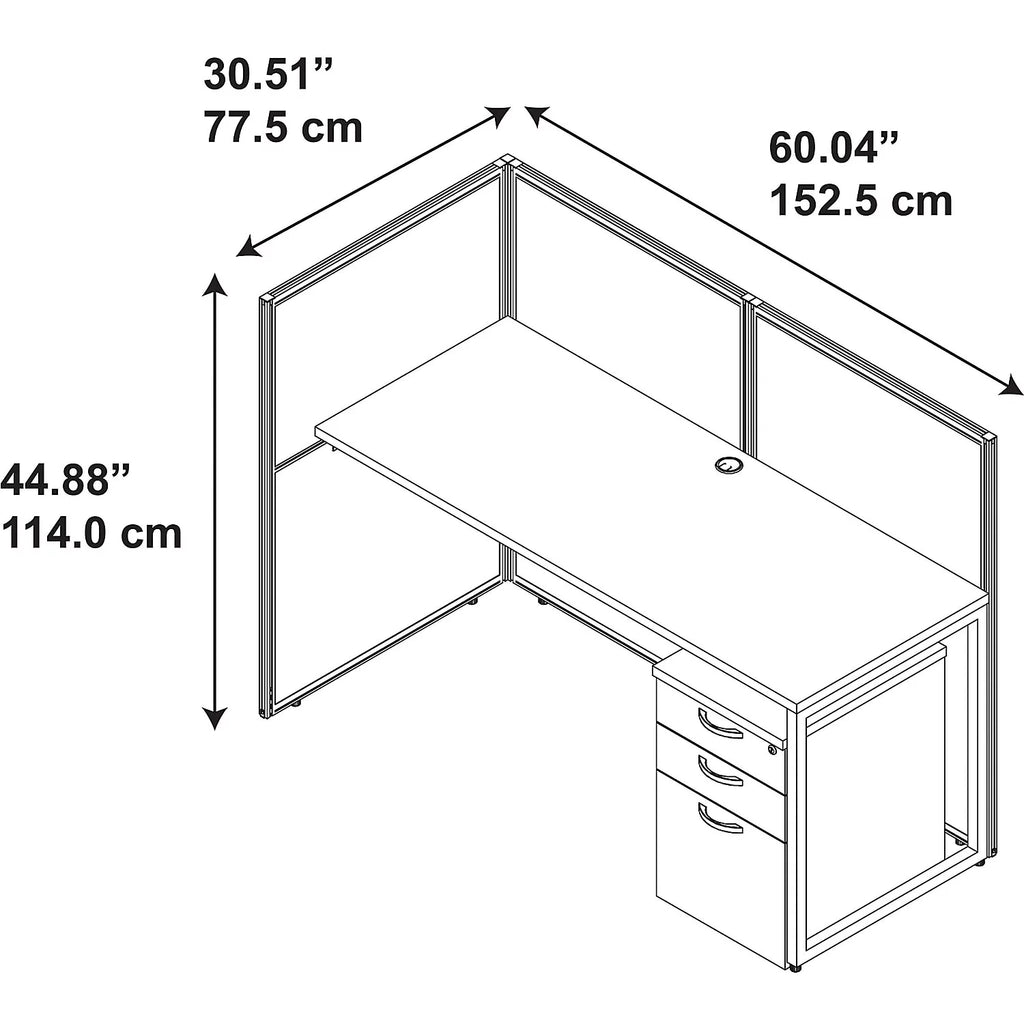 Mocha Cherry 60W Straight Desk 3 Drawer V771000