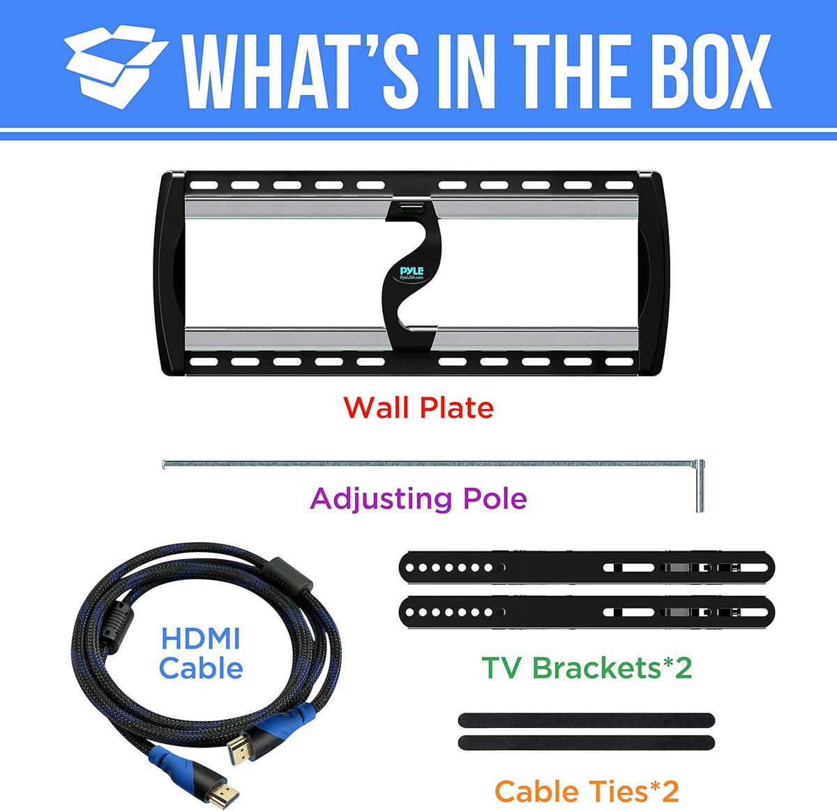 Tilting Wall Mount TV Bracket for 26-52" LED/LOLED & Plasma TV, VESA Mounting, 110 lbs Weight Capacity, Pack of 2 A30143