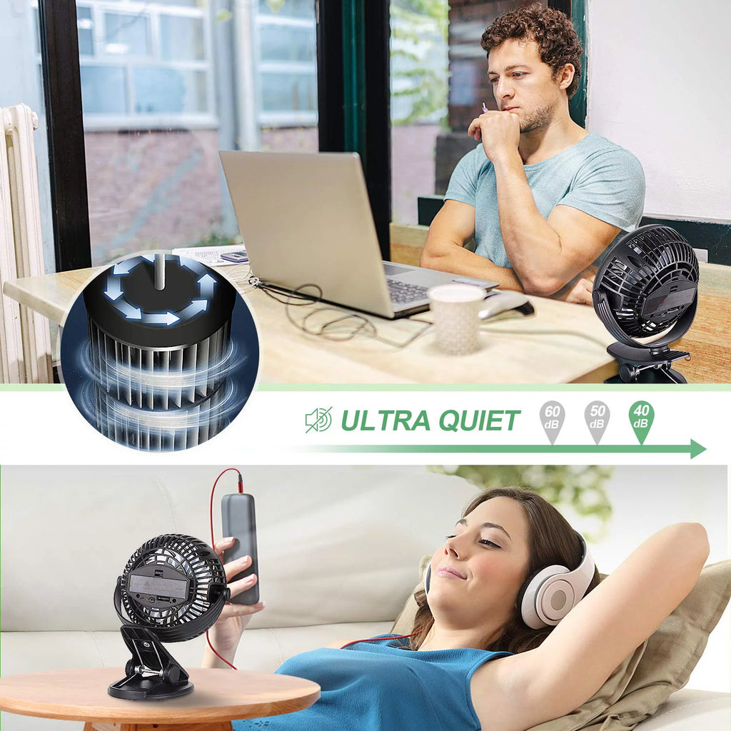 Portable Clip on Fan Black T36535