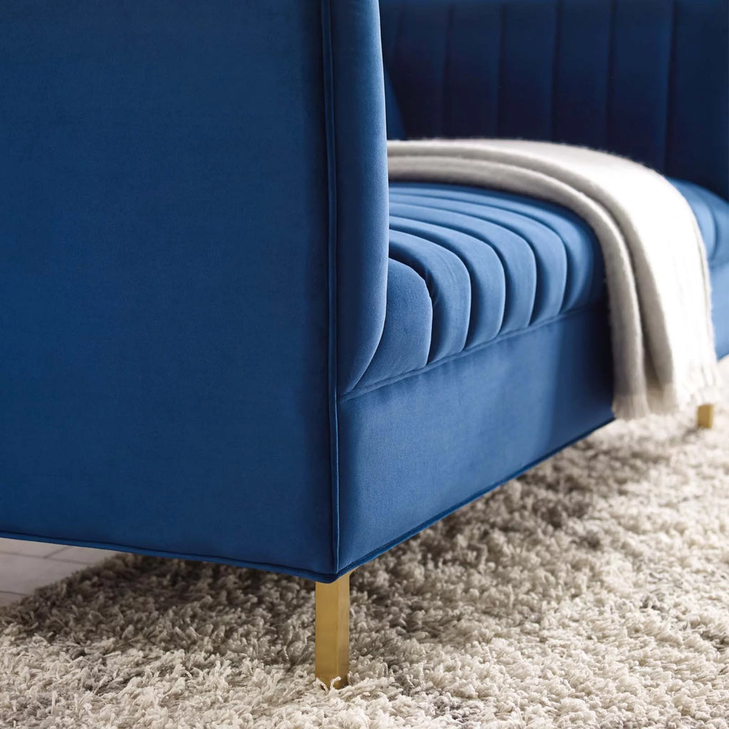 Channel Tufted Performance Velvet Loveseat X871
