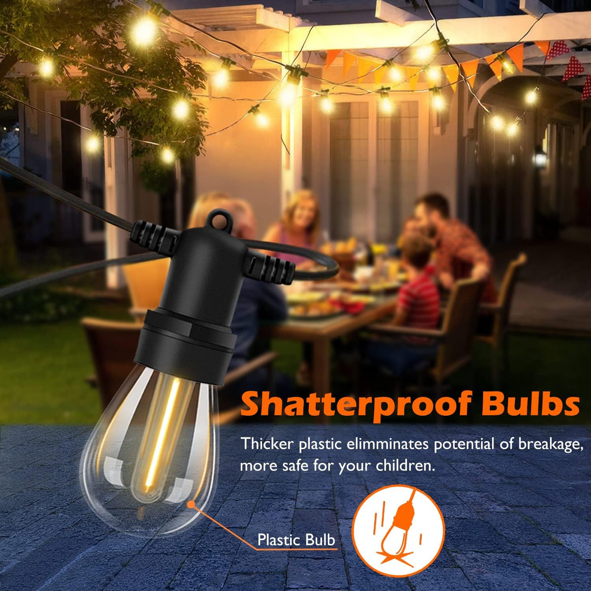 2-Pack 48FT Waterproof Outdoor String Lights A459149